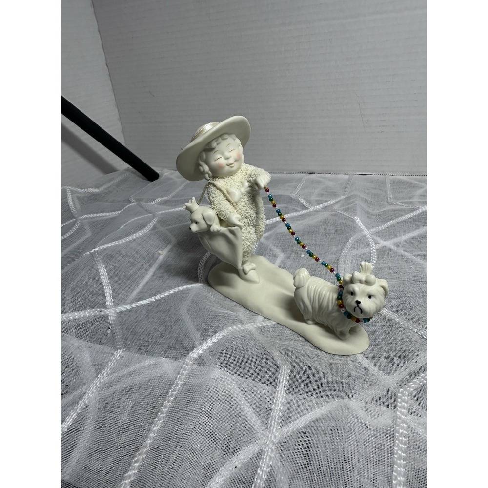Department 56 Snowbabies Figurine " Little Diva" Dog Walking